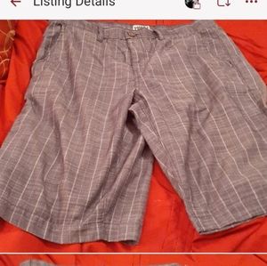 Men's size 32 board shorts khaki and white striped